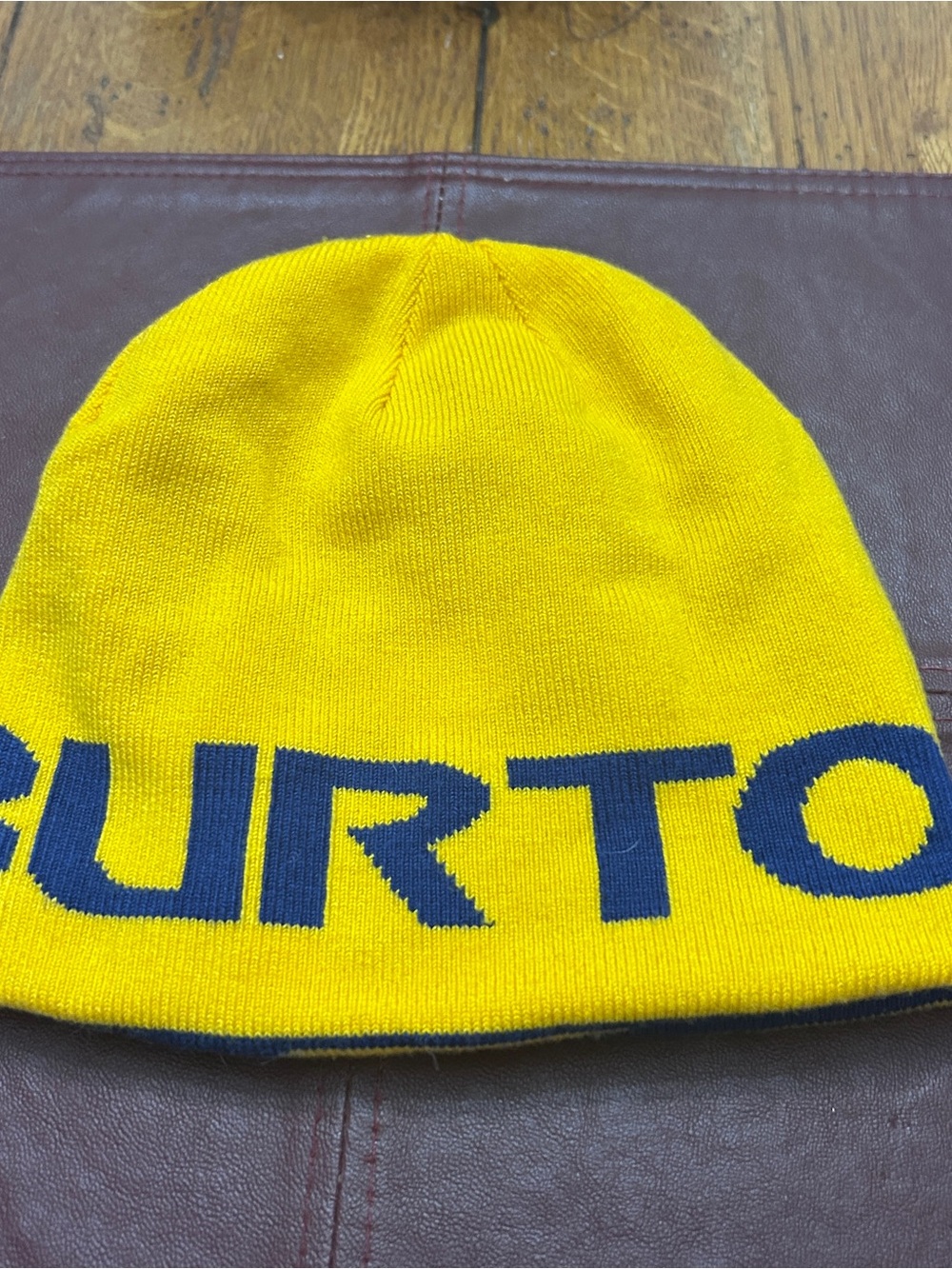 Burton Kids Bright Yellow Beanie with Navy Logo